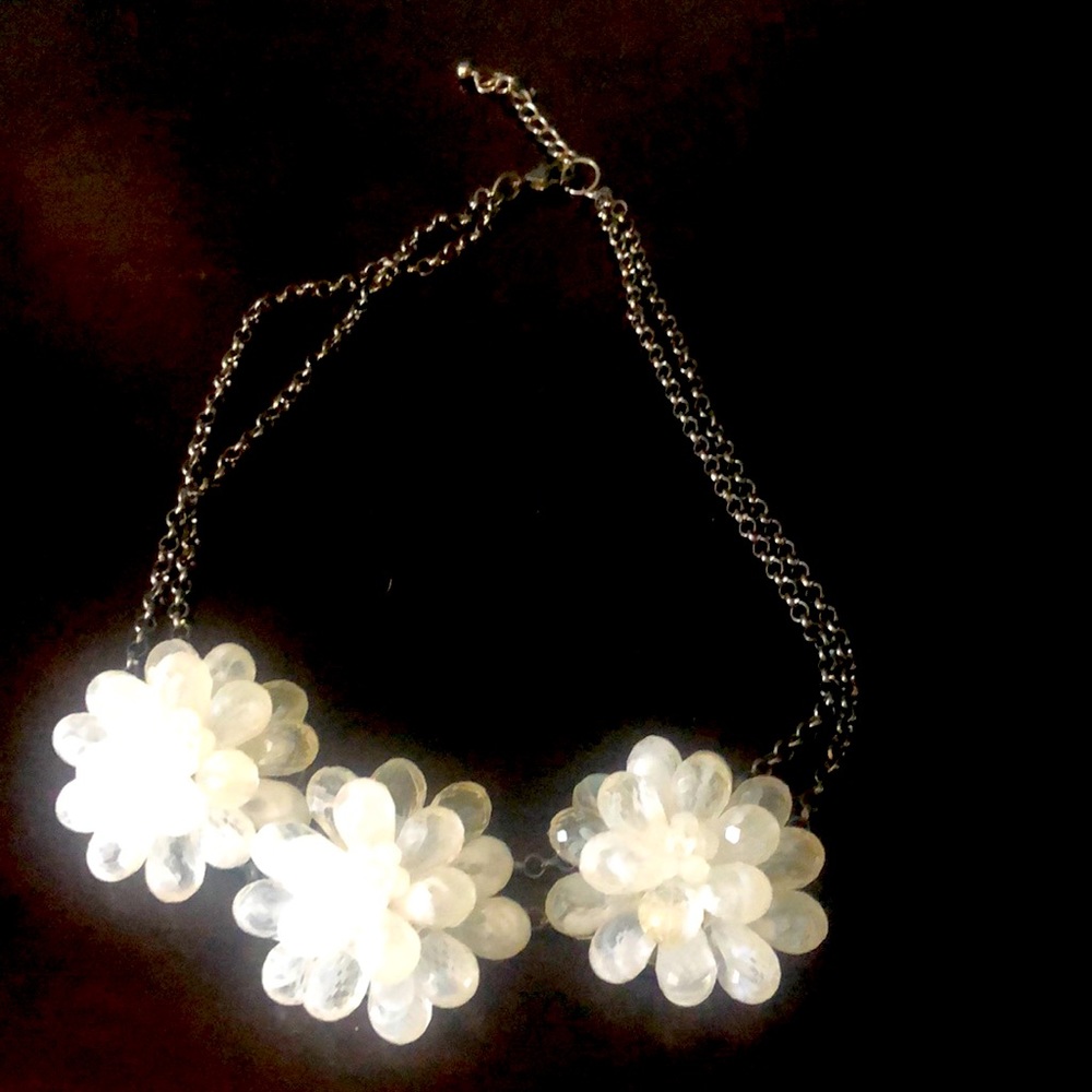 Cream floral statement necklace